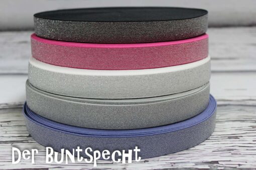 Glitzer-Gummiband -Silver