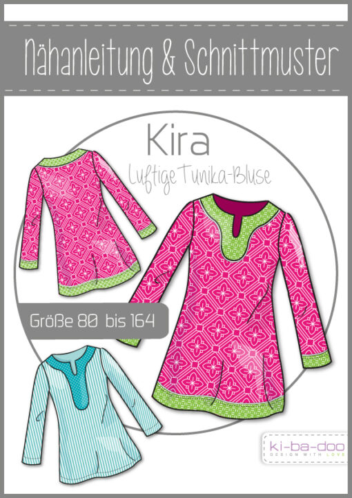Schnittmuster Kibadoo Kinder Tunika Bluse Kira 80 bis 164