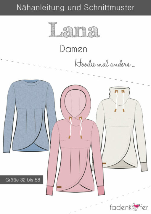 Schnittmuster für Hoodie Lana von Fadenkaefer