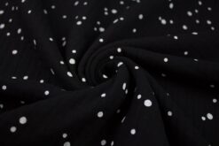 grau Triple Gauze Winter Musselin Wei/ße Tupfen