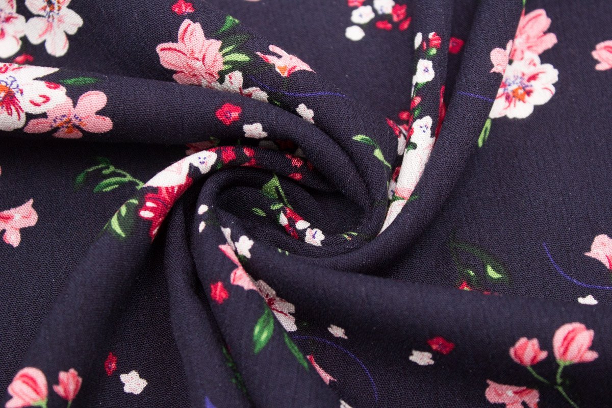 Viskose Krepp Stoff Crepe Damen Bekleidung Kleider Dekostoff Meterware Blumen 