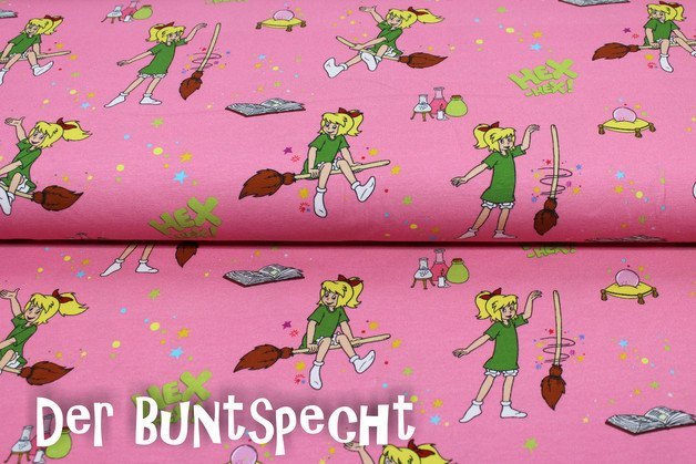 Digitaldruck Jersey Bibi Blocksberg Rosa 1 Der Buntspecht Shop