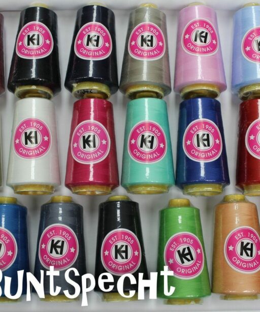 4 Konen Overlock-Garn in verschiedenen Farben, 4 Konen Overlock-Garn in 19 verschiedenen Farben
